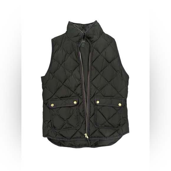J. Crew Quilted Down Vest | Size Small | Black - Picture 1 of 3